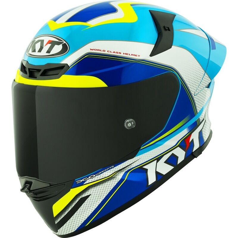 KYT Motorcycle TT Revo Grand Prix Helmet White Blue