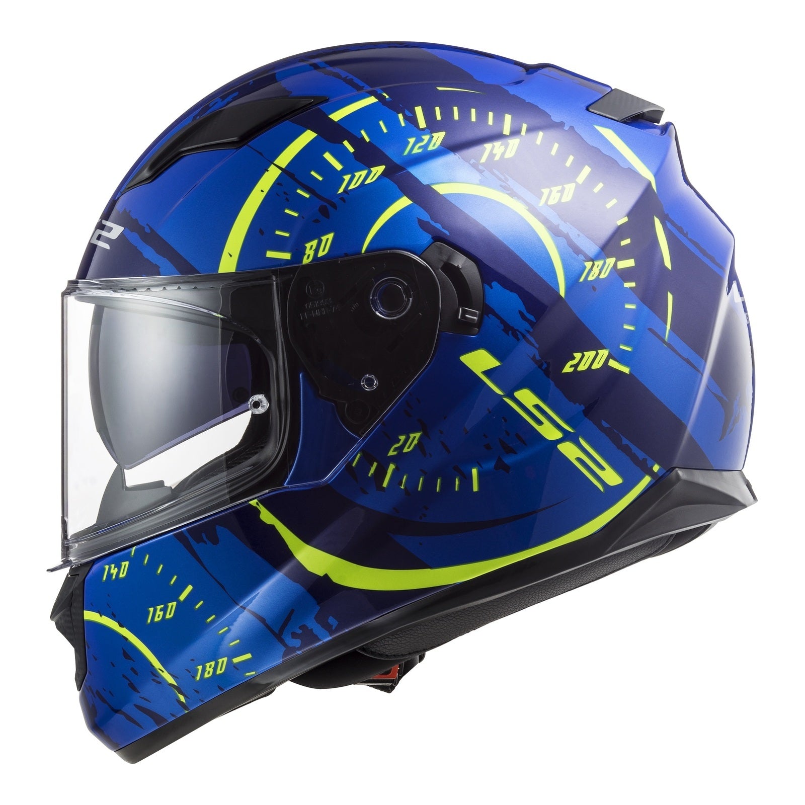 LS2 FF320 Stream Evo Tacho Helmet Blue / Hi-Vis