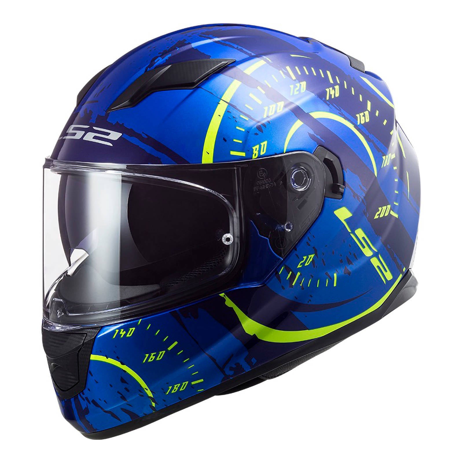 LS2 FF320 Stream Evo Tacho Helmet Blue / Hi-Vis
