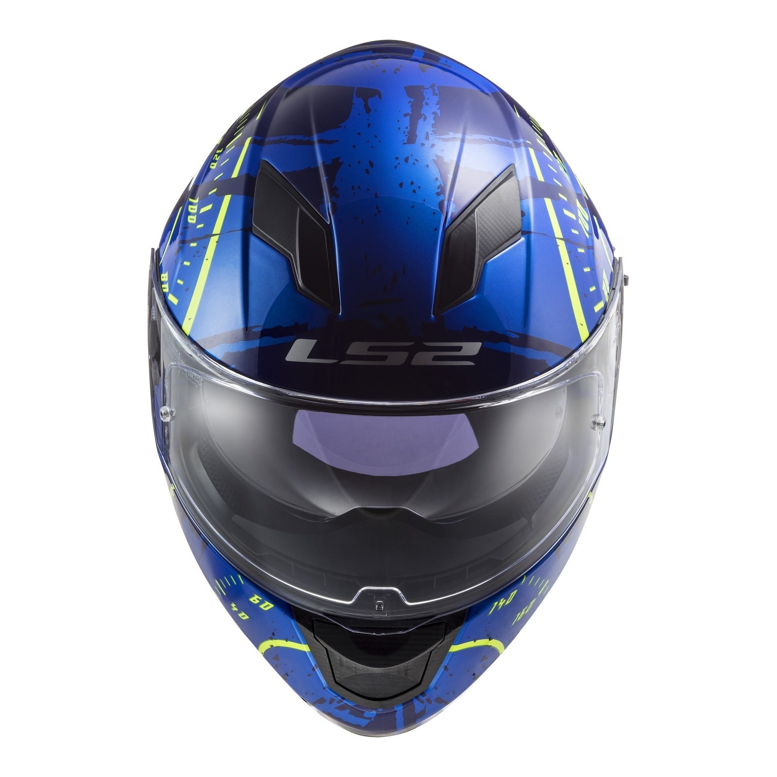 LS2 FF320 Stream Evo Tacho Helmet Blue / Hi-Vis