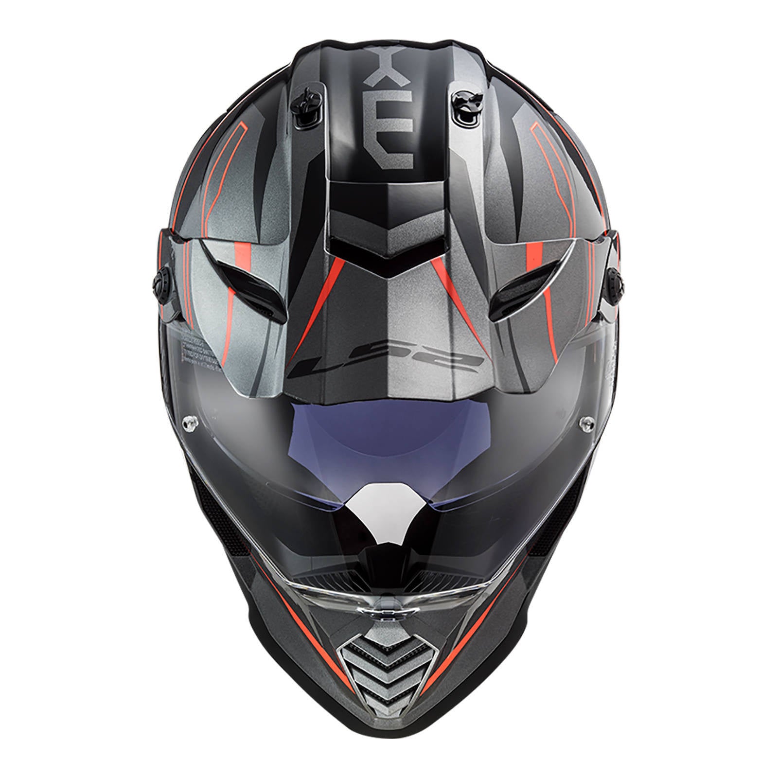 LS2 MX436 Pioneer Evo Knight Motorcycle Helmet Titanium / Fluro Orange
