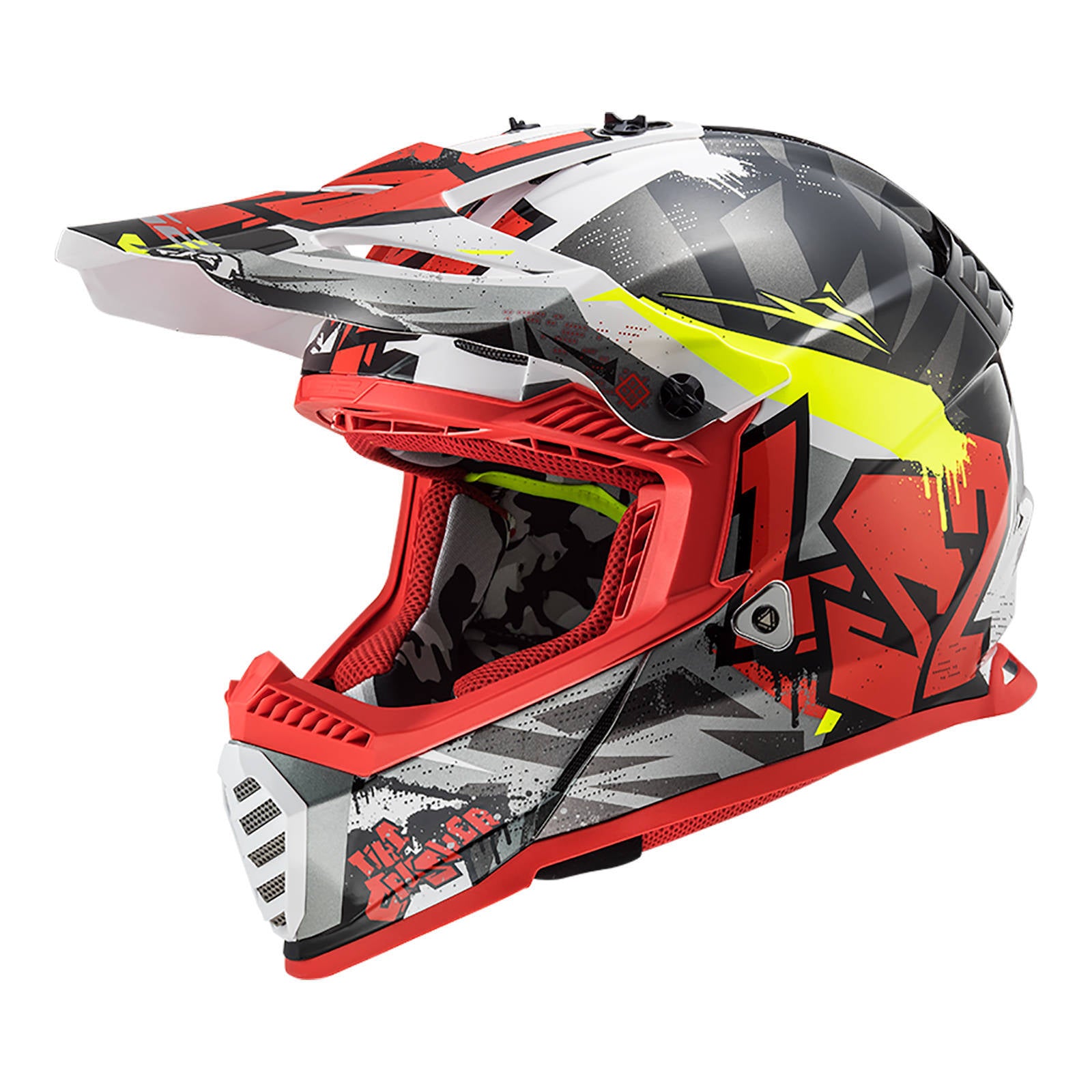 LS2 MX437 Fast Evo Crusher Helmet Black / Red / Grey