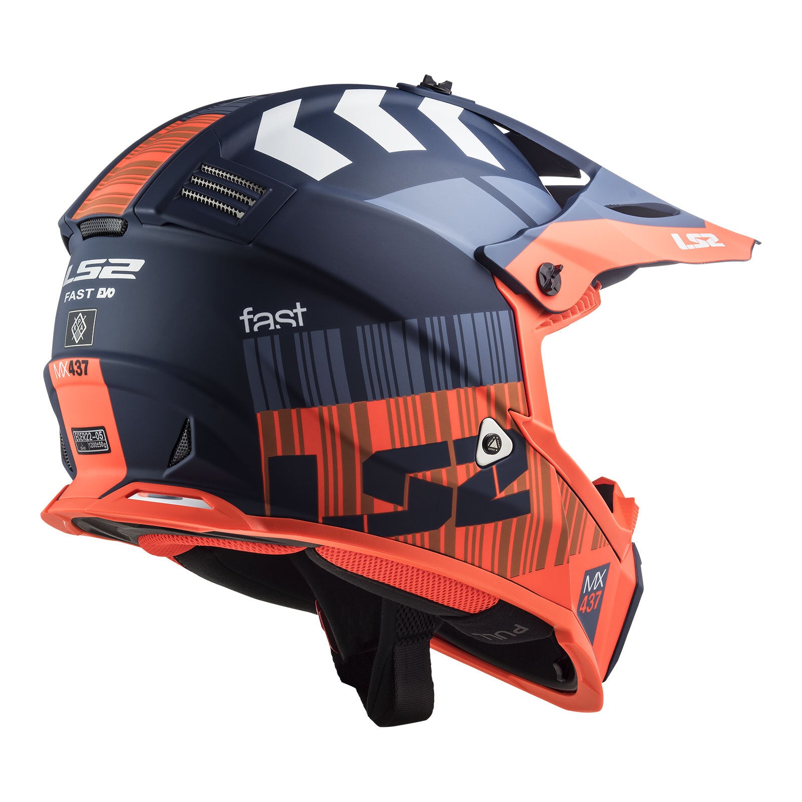LS2 MX437 Fast Evo XCode Helmet Matte Blue / Orange