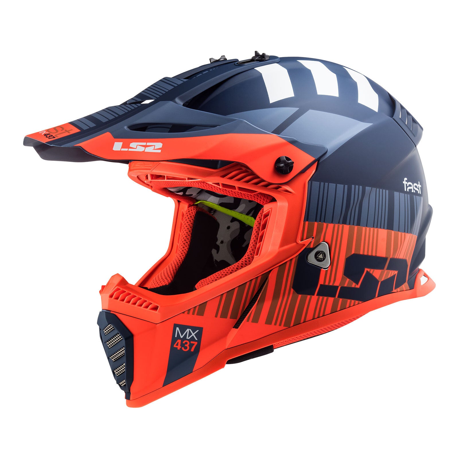 LS2 MX437 Fast Evo XCode Helmet Matte Blue / Orange