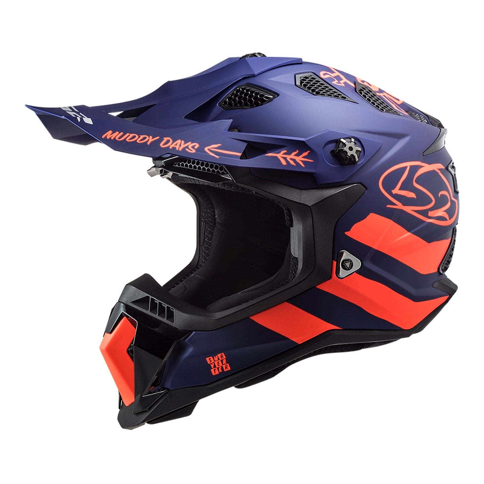 LS2 MX700 Subverter Evo Cargo Helmet Matte Blue / Fluro Orange