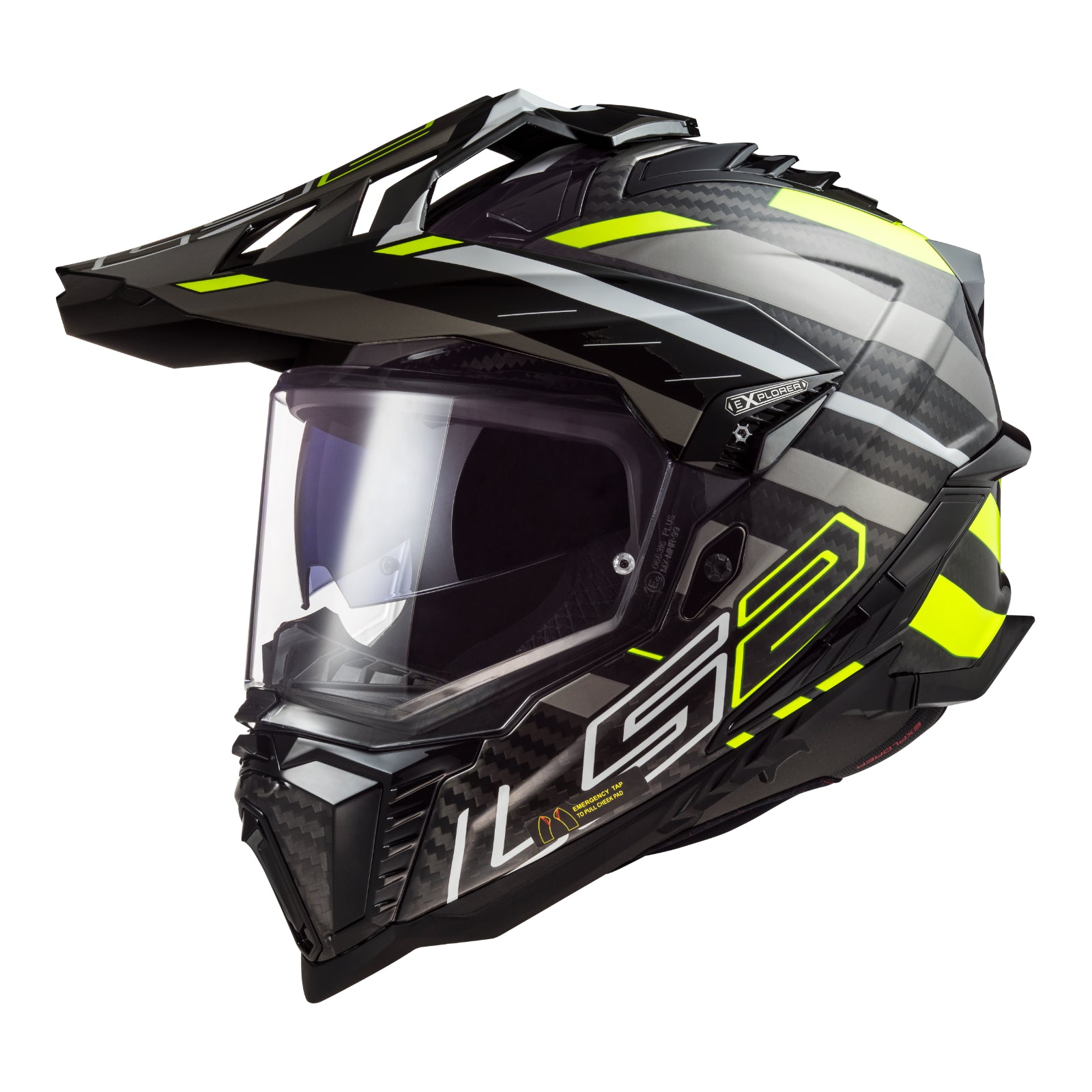 LS2 MX701 Explorer Carbon Edge Black / Hi-Vis Yellow