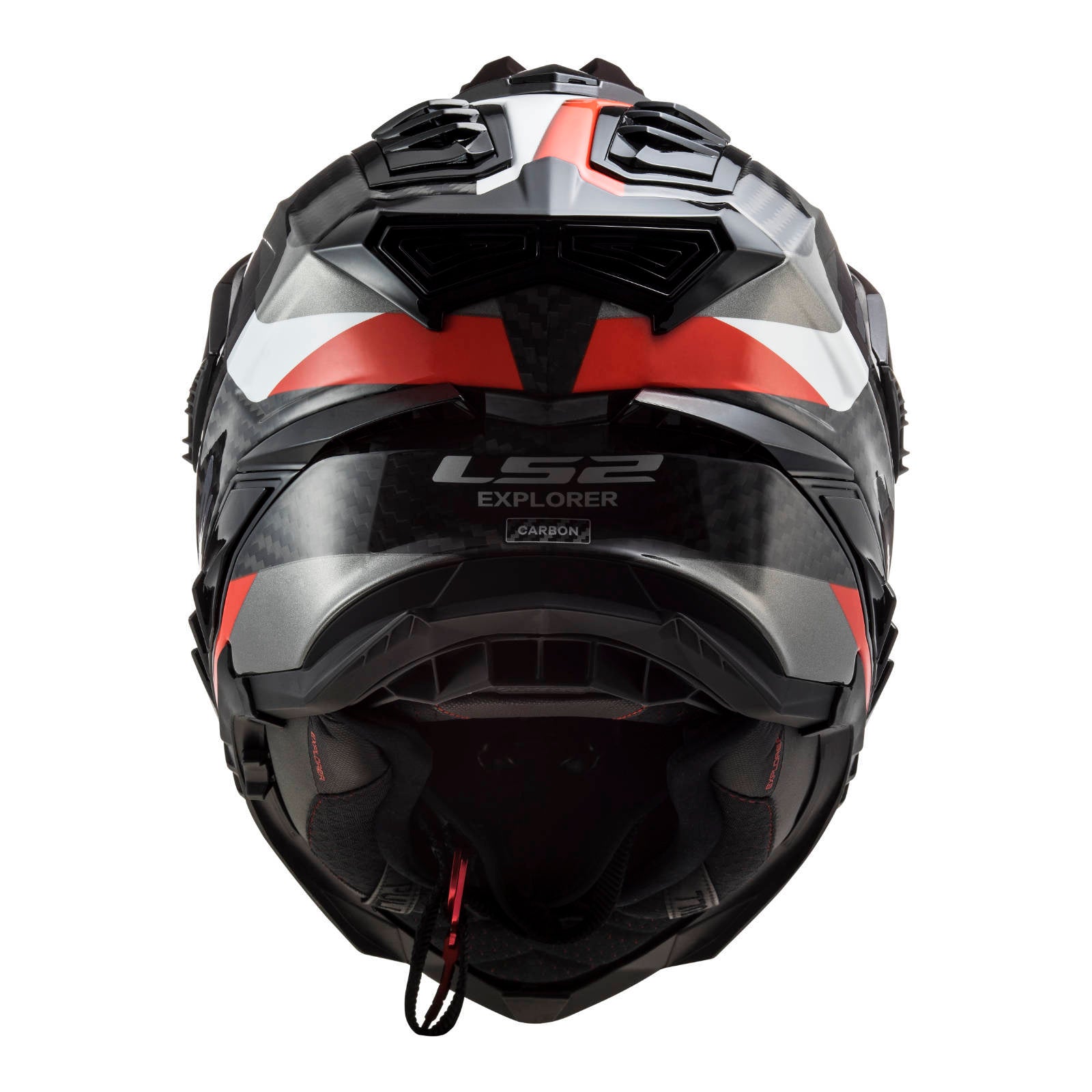 LS2 MX701 Explorer Carbon Frontier Helmet Titanium / Red