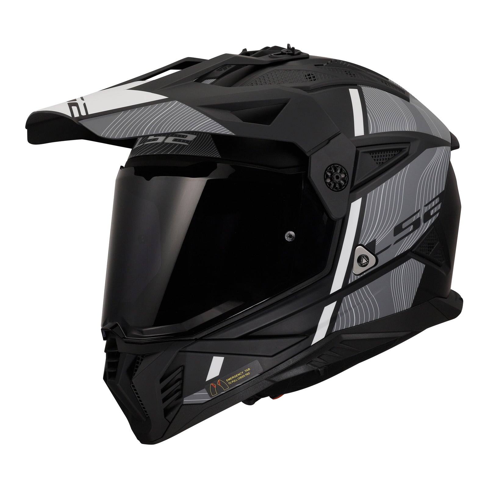 LS2 MX702 Pioneer II Hill Helmet - Matte Black / White 06