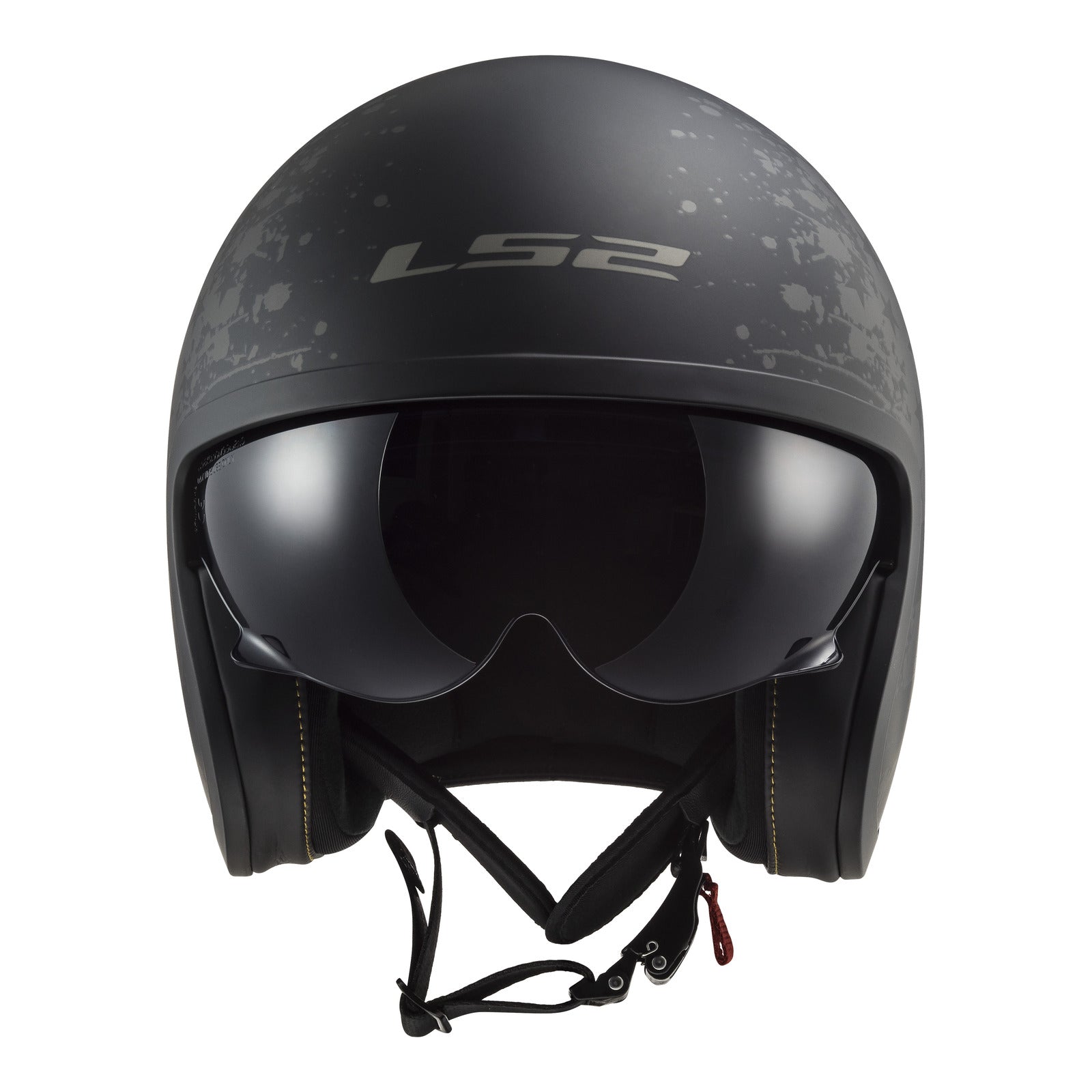 LS2 OF599 Spitfire II Flag Helmet - Matte Black 06