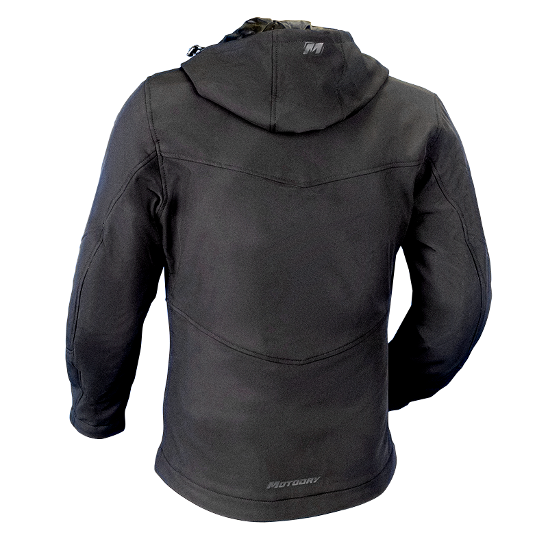 Motodry Ladies Kevlar Hoodie Softshell Jacket Black
