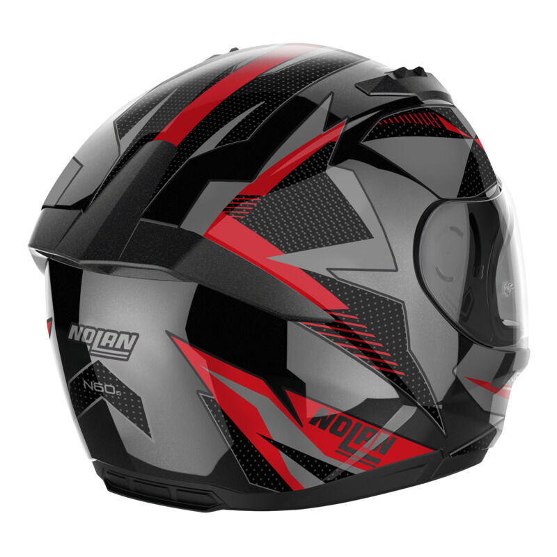 Nolan Motorcycle N60-6 Full Face Wiring Helmet Black Red Silver