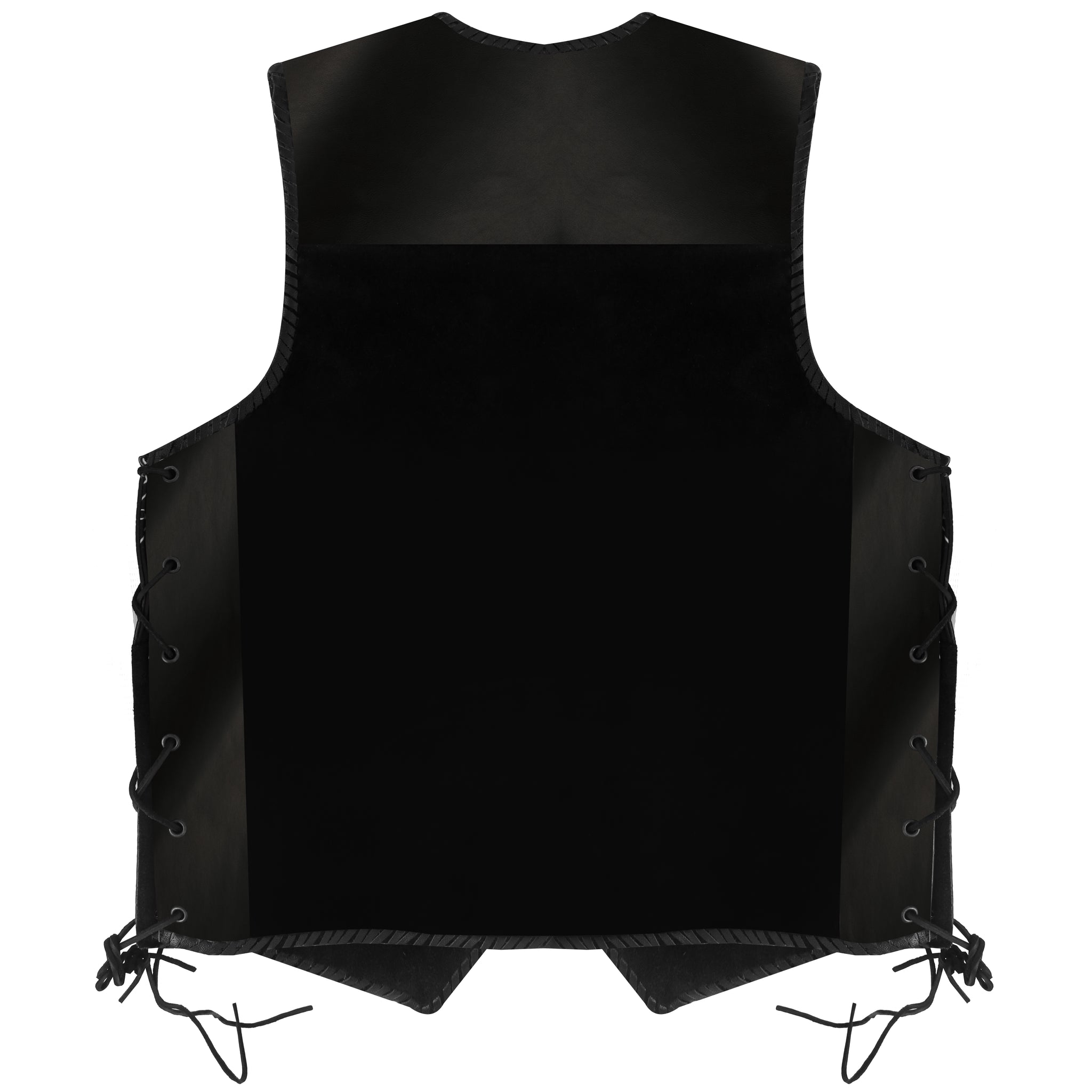 BGA 3MM HD Leather and suede Motorcycle Vest (BLACK)