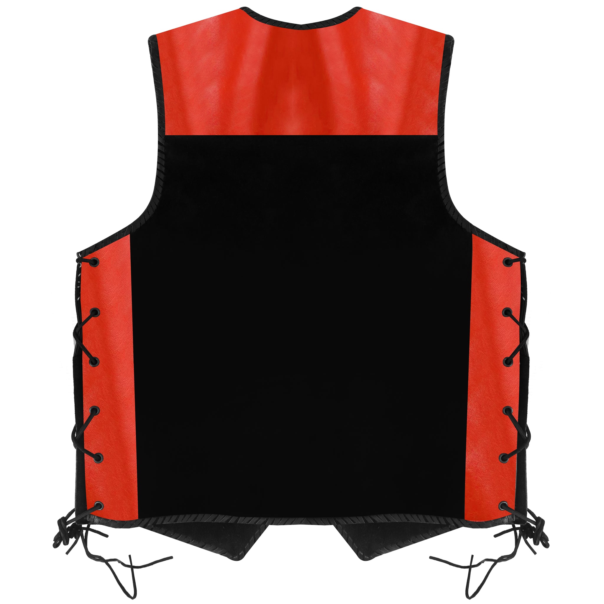 BGA 3MM HD Leather and suede Motorcycle Vest (RED)