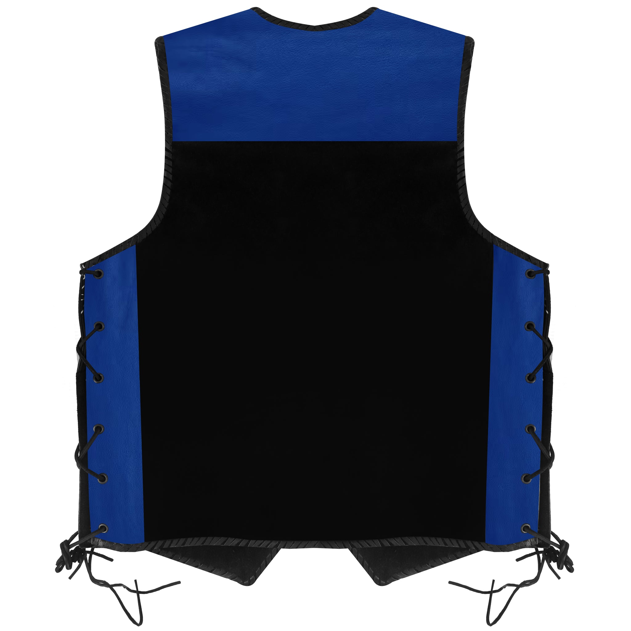 BGA 3MM HD Leather and suede Motorcycle Vest (BLUE)