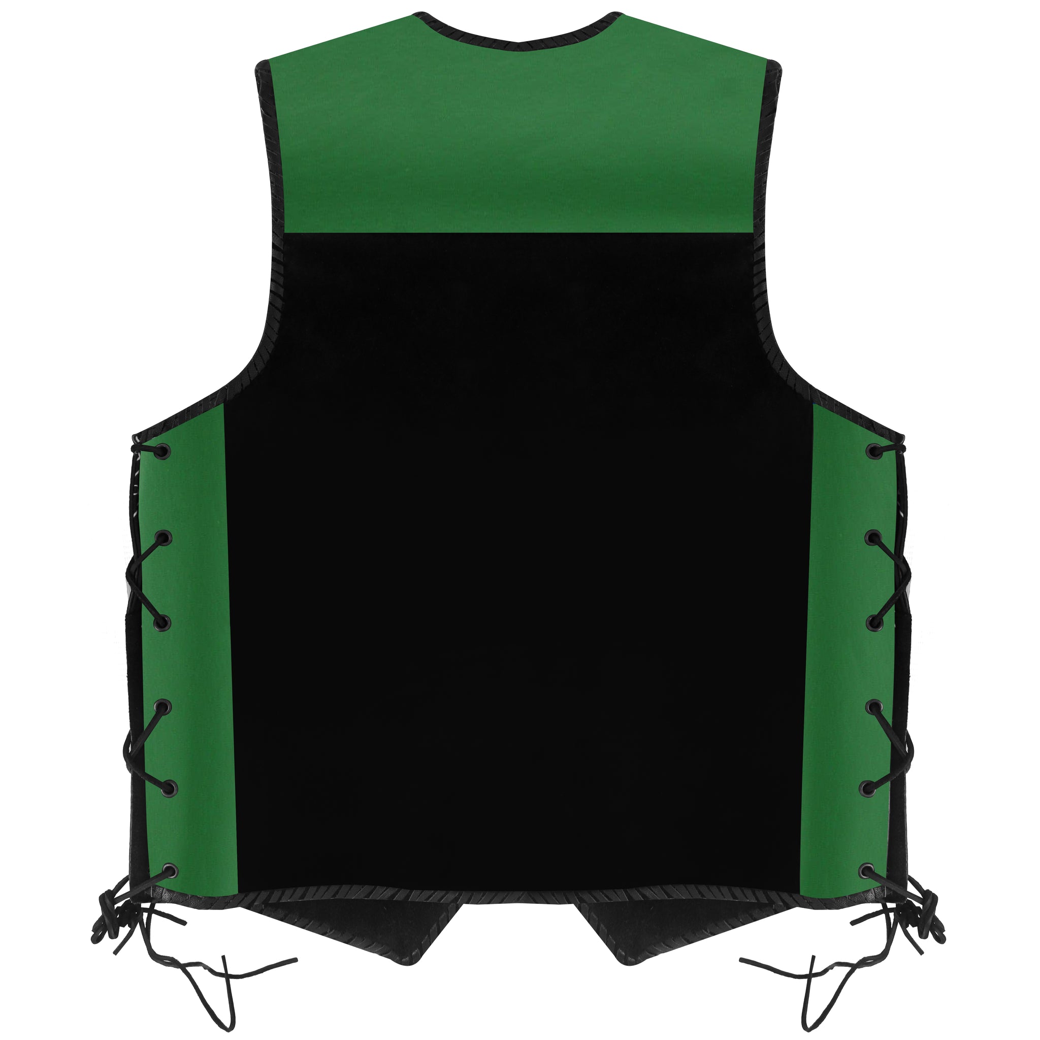 BGA 3MM HD Leather and suede Motorcycle Vest (GREEN)