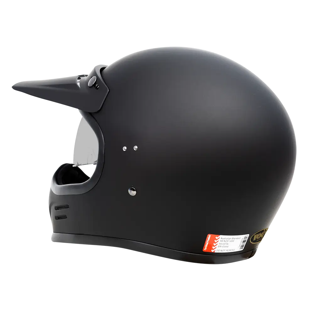 RXT Heritage Motorcycle Helmet Matt Black