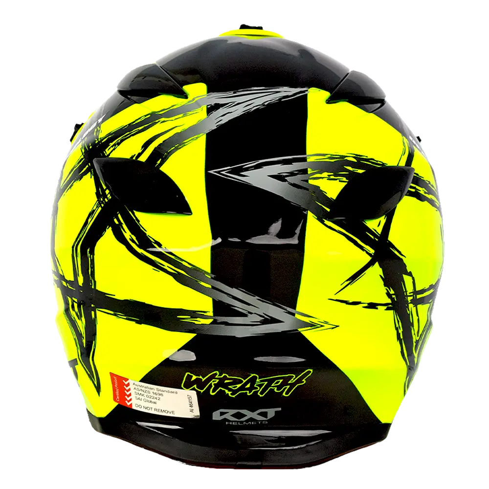 Sector Wrath Motorcycle Helmet Gloss Black / Fluro