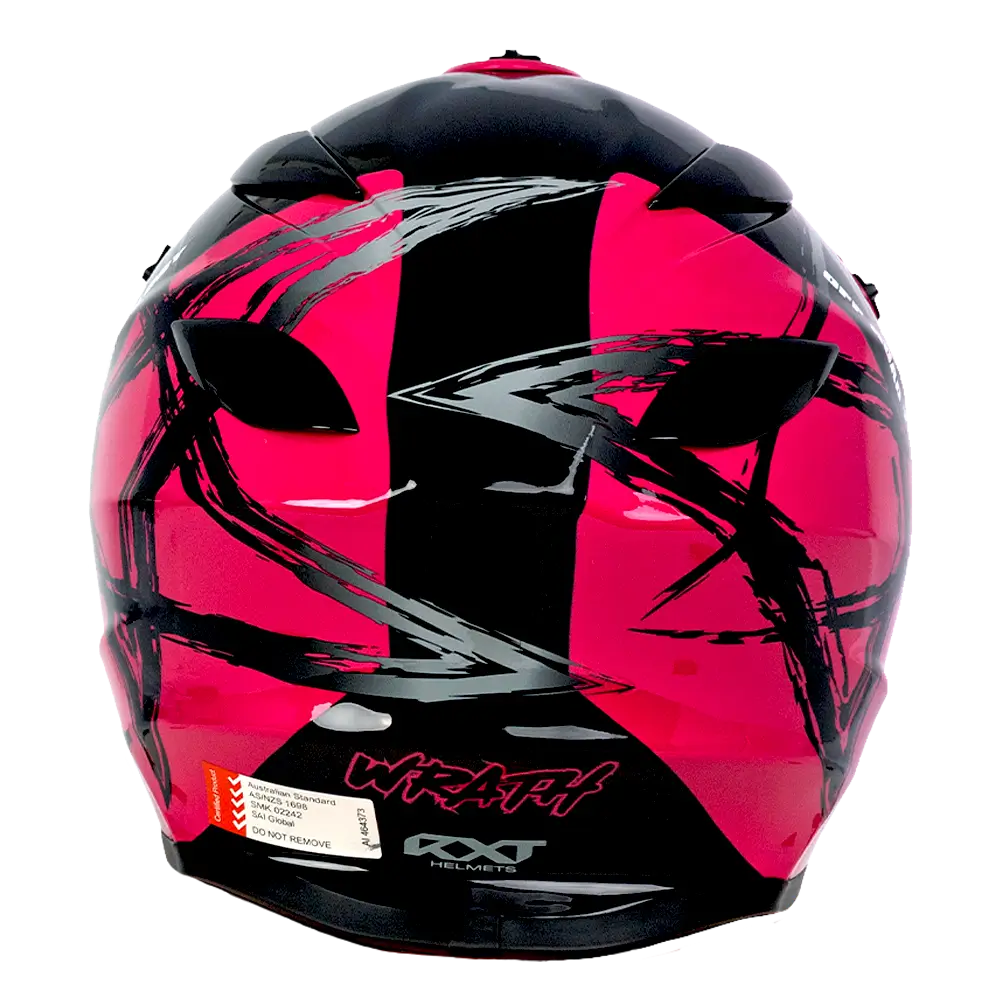 Sector Wrath Motorcycle Helmet Gloss Black / Magenta