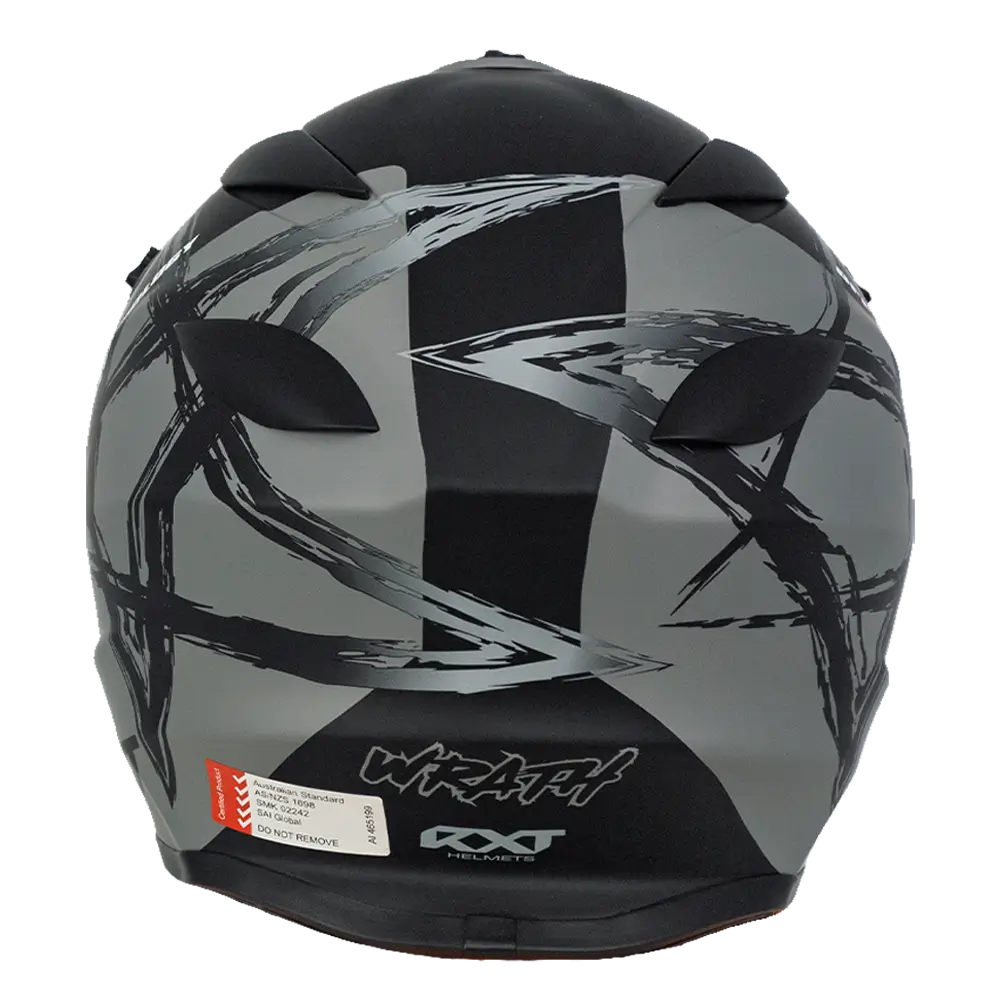 Sector Wrath Motorcycle Helmet Gloss Black / Grey