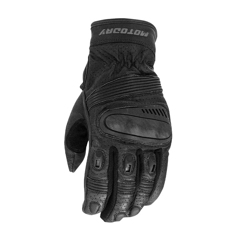 Motodry Motorcycle Roadster Vented Leather Glove Black
