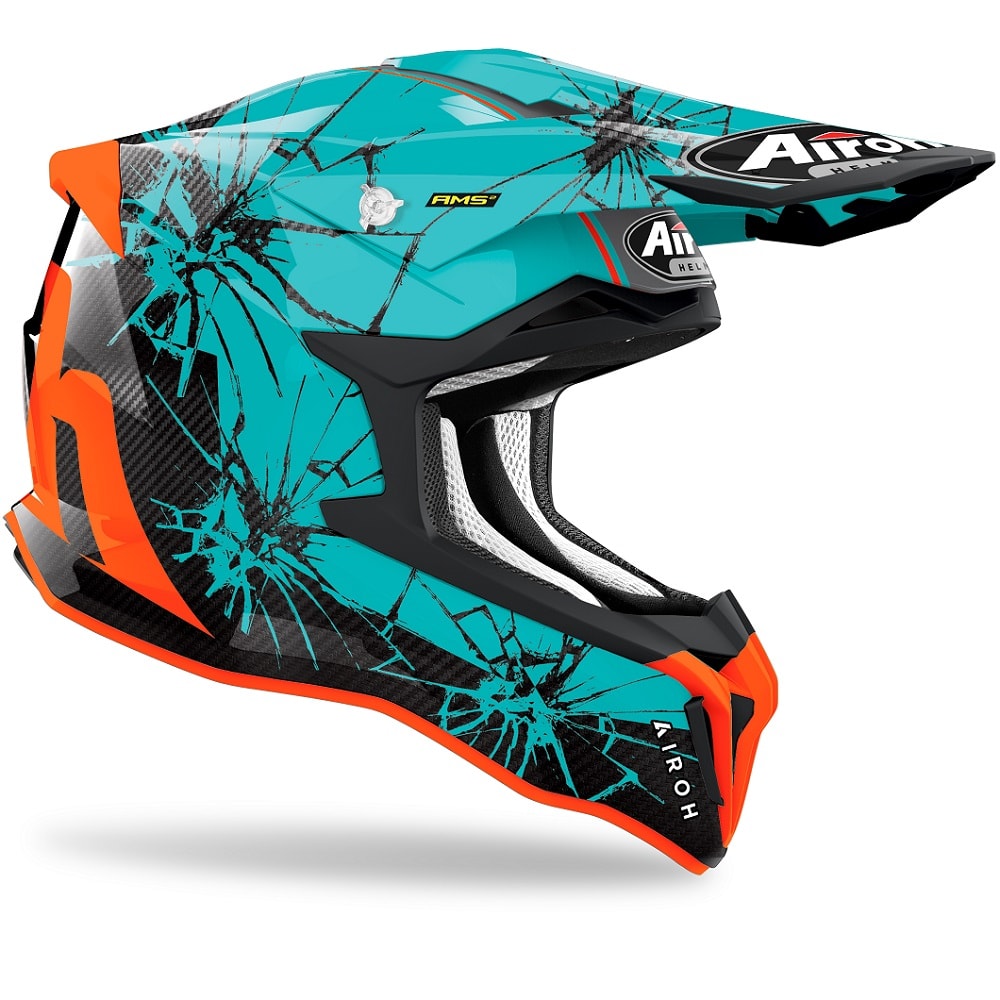 Airoh Motorbike Off Road Helmet Strycker Crack Gloss