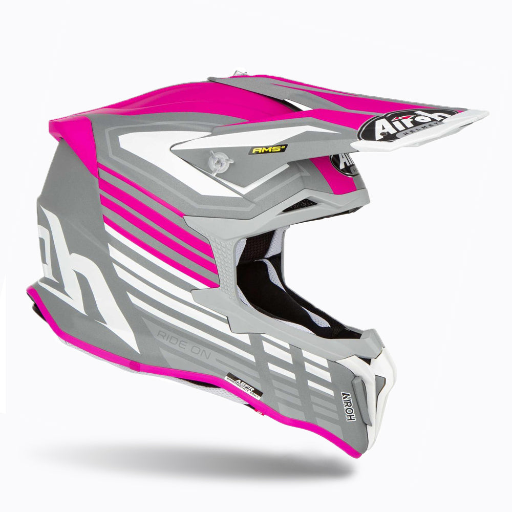 Airoh Motorbike Off Road Helmet Strycker Shaded Pink Matt