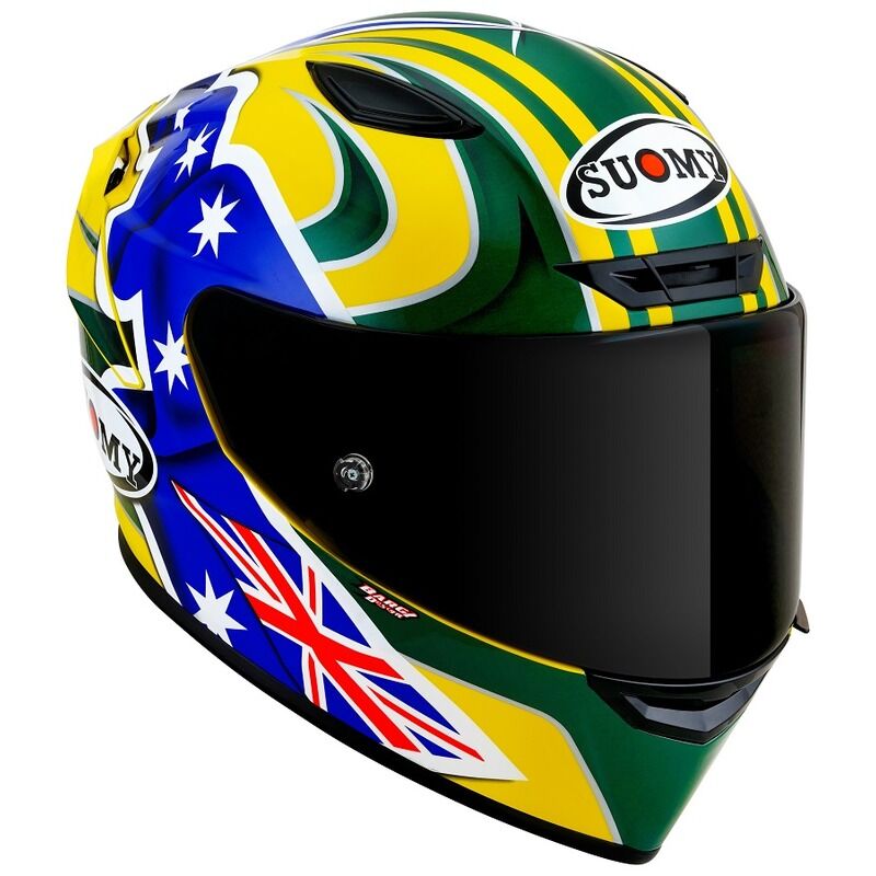 Suomy Motorcycle Track-1 2206 Full Face Helmet Bayliss Replica Yellow