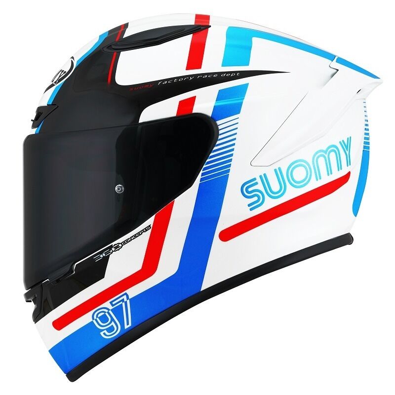 Suomy Motorcycle Track 1 2206 Full Face Helmet White Red