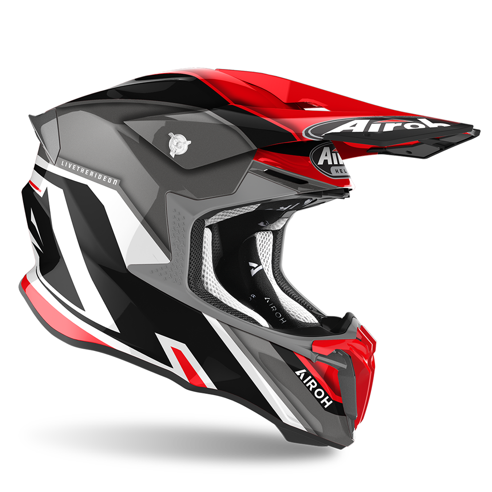 Airoh Motorbike Off Road Helmet Twist 2.0 Shaken Red Gloss