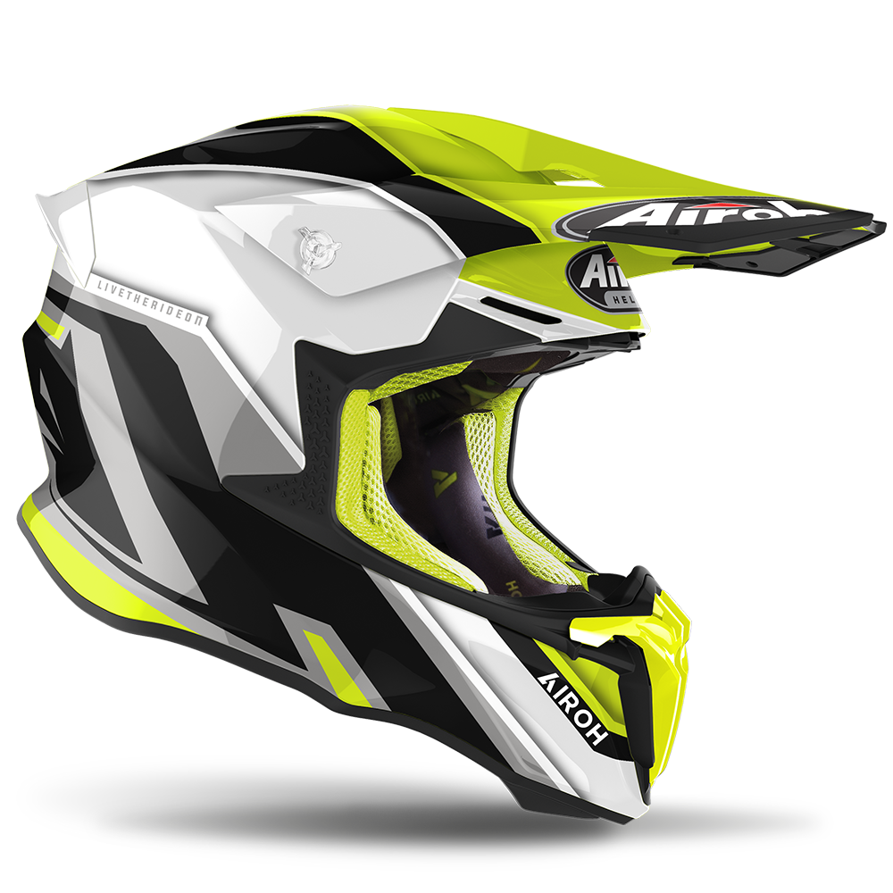 Airoh Motorbike Off Road Helmet Twist 2.0 Shaken Yellow Gloss