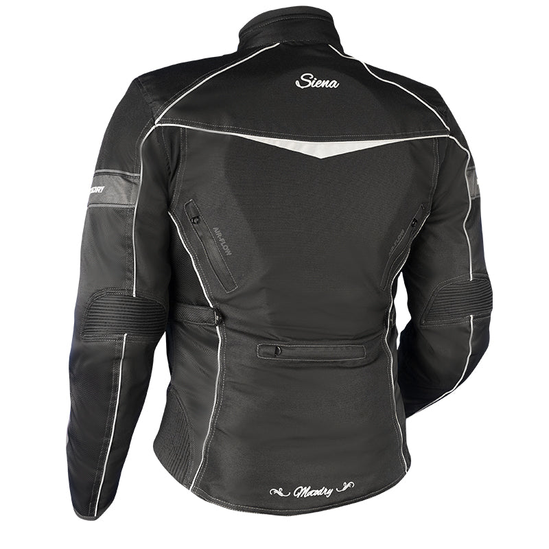 Womens MotoDry Motorcycle Jacket Siena Black / White
