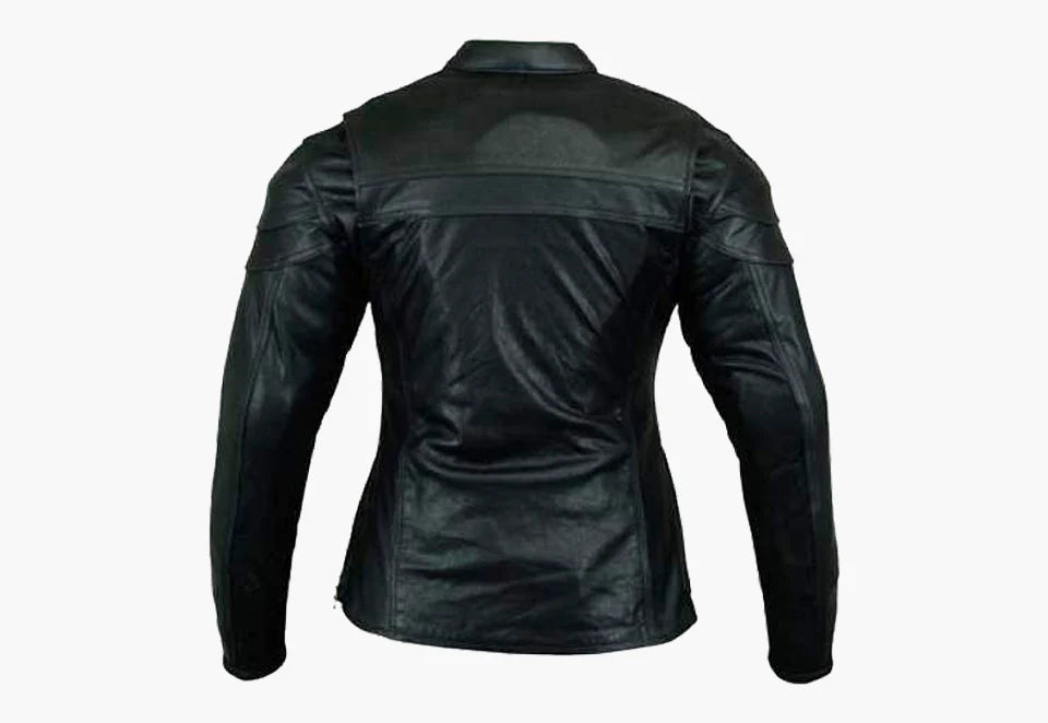 BGA Sturgis Women Leather Motorcycle Jacket Black