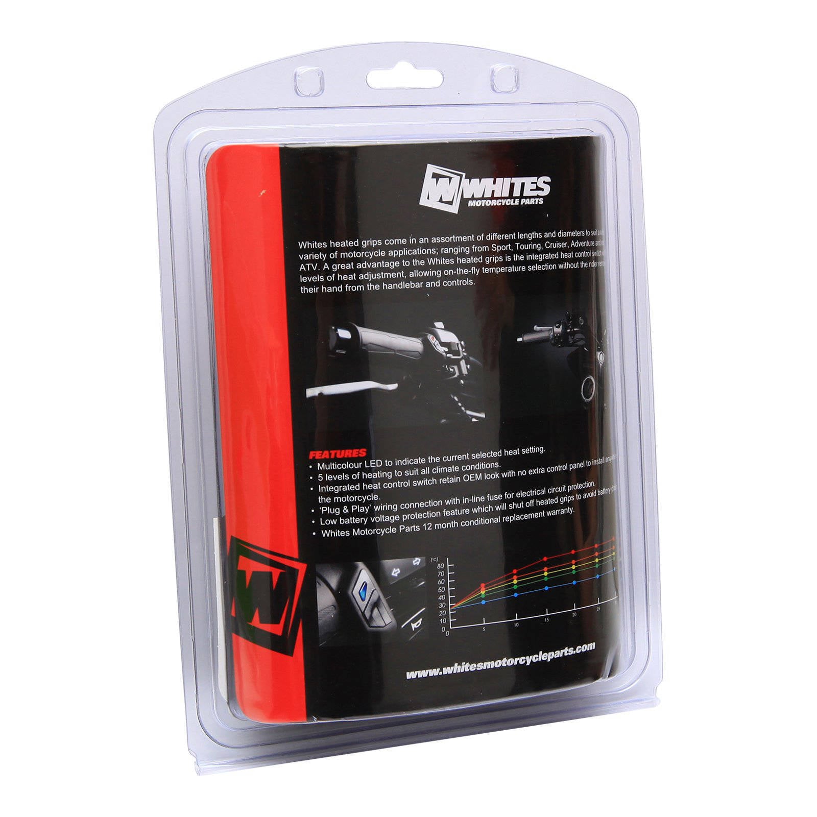 Whites Heated Grips - HD 130mm 1 - Black