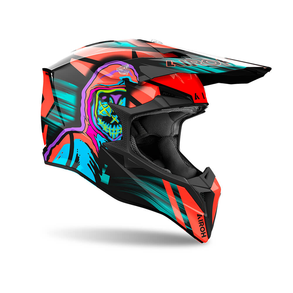 Airoh Motorbike Off Road Helmet Wraaap Cyber Orange Gloss