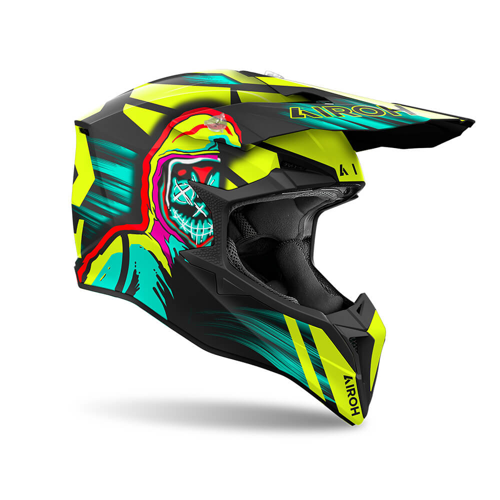 Airoh Motorbike Off Road Helmet Wraaap Cyber Yellow Matt