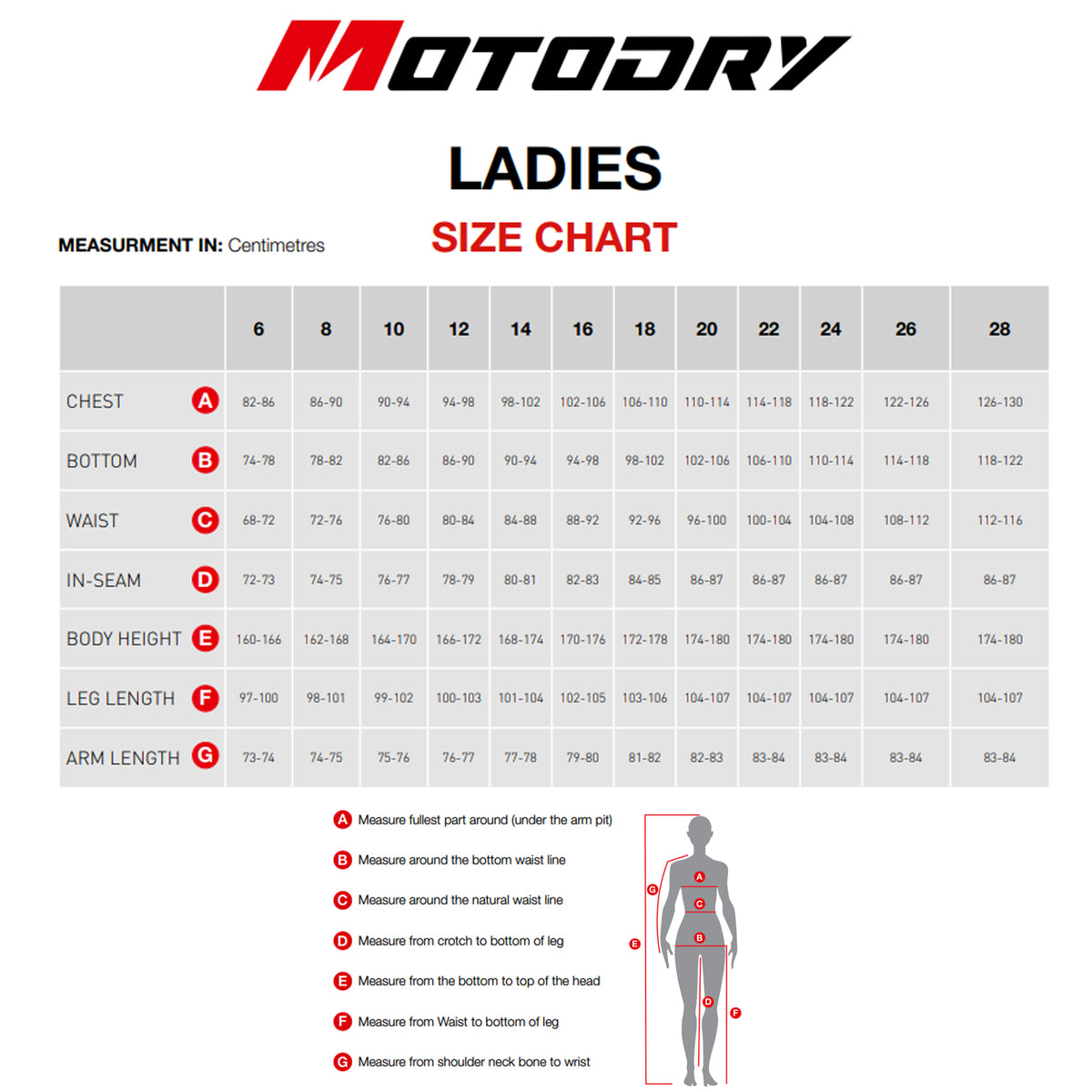 Womens Motodry Street 2 Motorcycle Pants Black Size Chart
