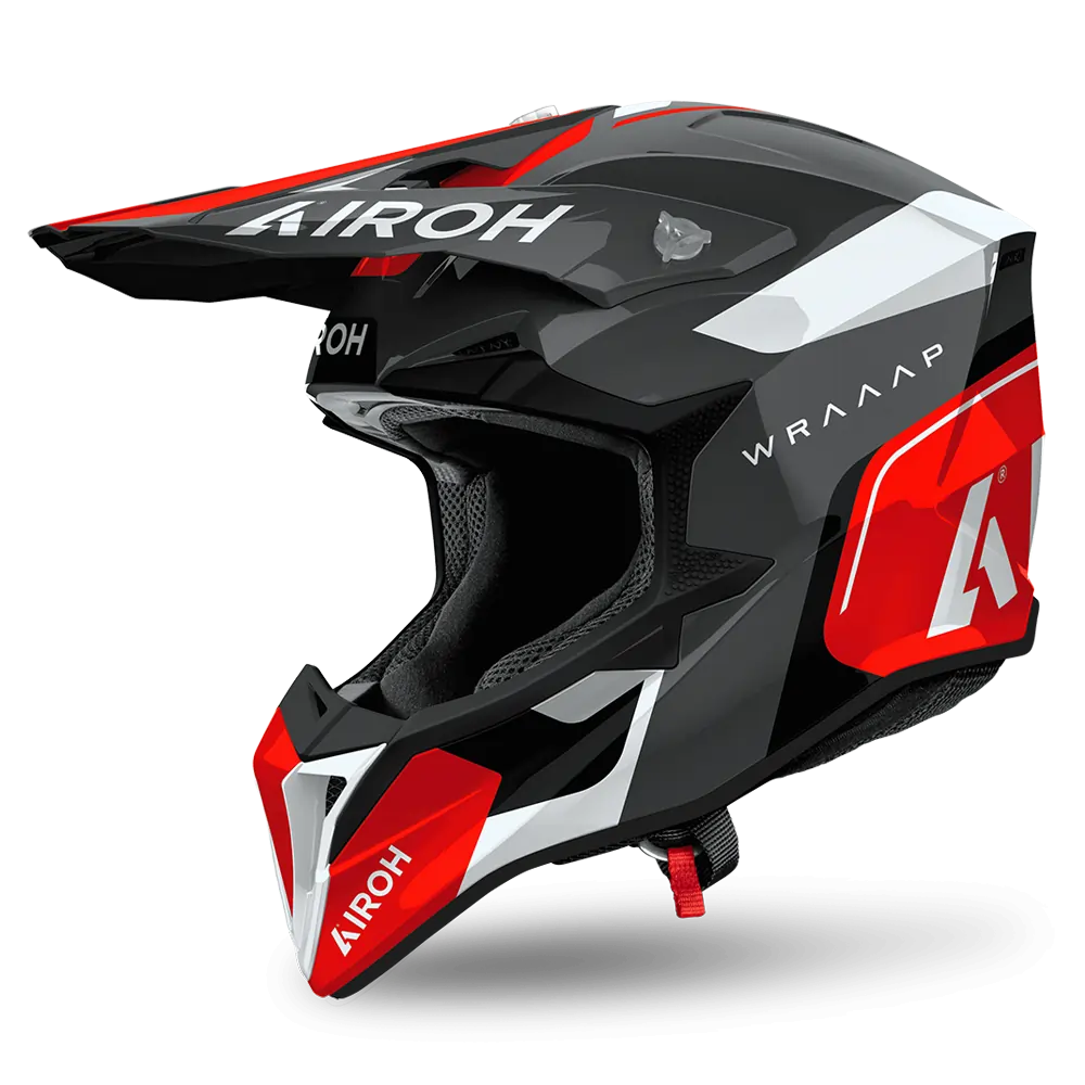 Airoh Off Road Motorcycle Helmet Wraaap Conquer Red Gloss