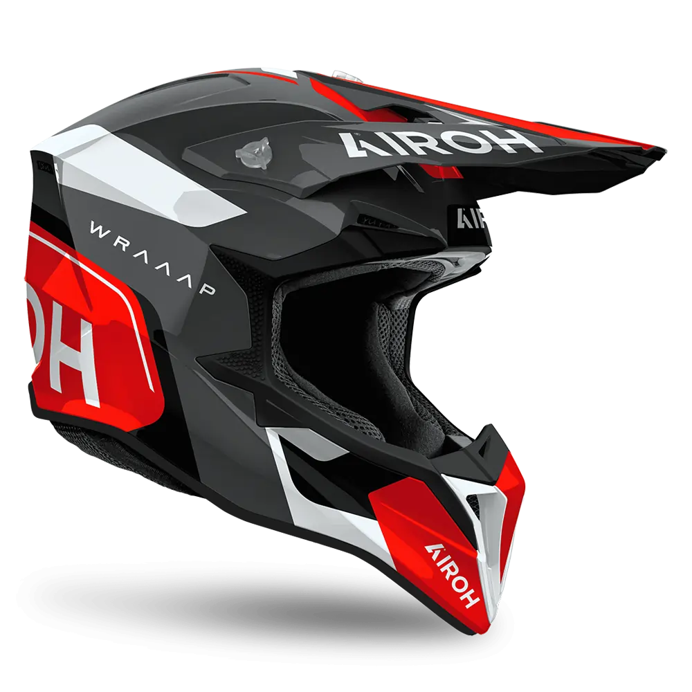 Airoh Off Road Motorcycle Helmet Wraaap Conquer Red Gloss