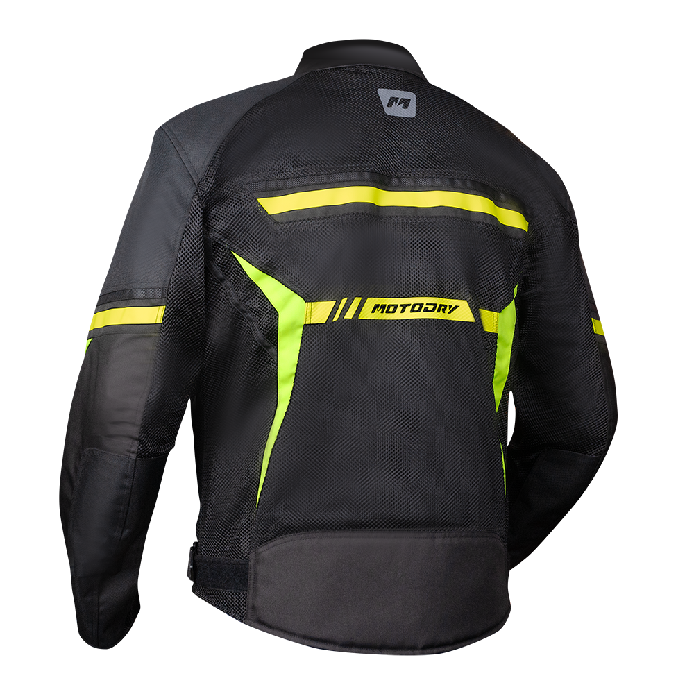 Motodry Mens Motorcycle Jacket X Vent Evo Black / Hiviz