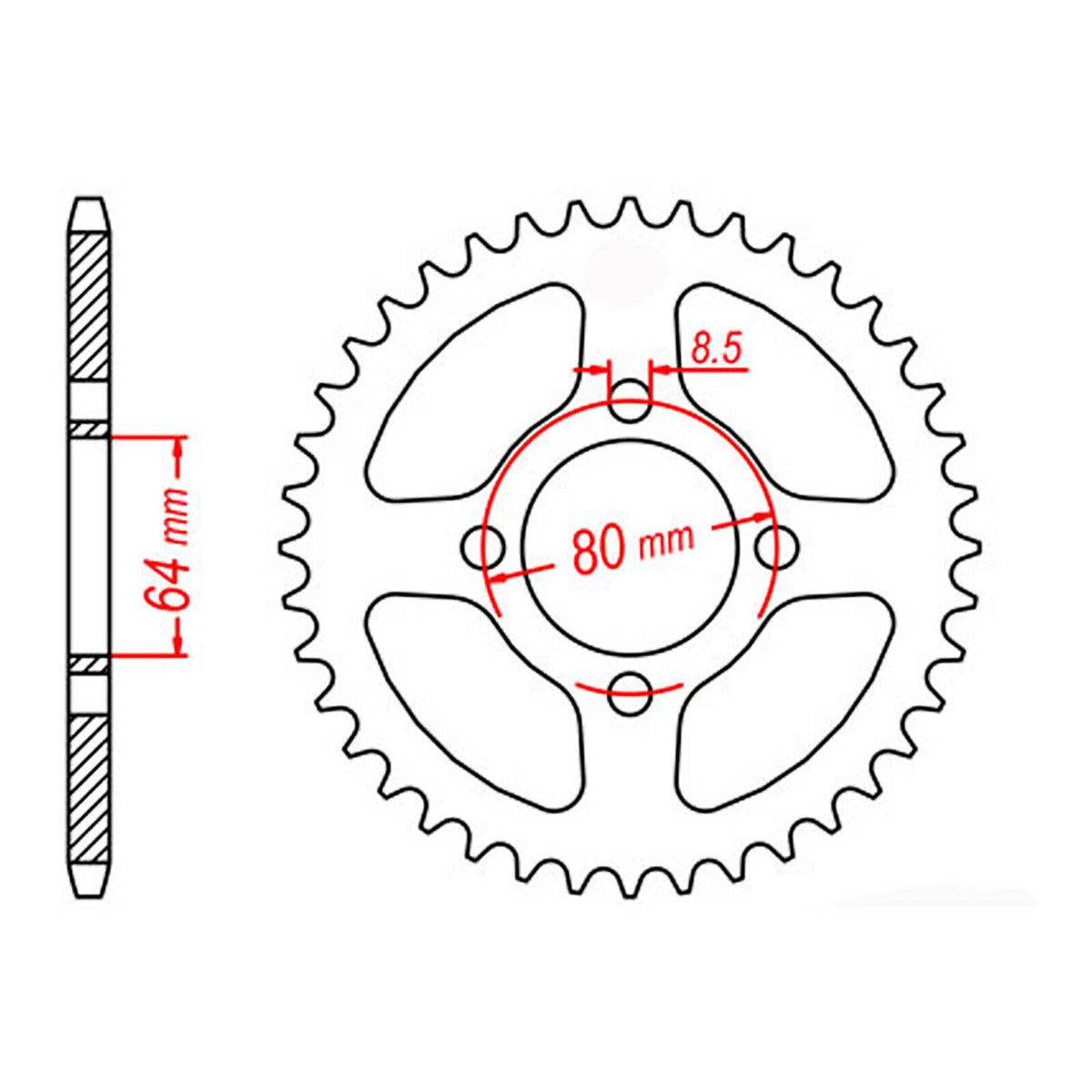XAM Sprocket Kit Yamaha PW80 15/32
