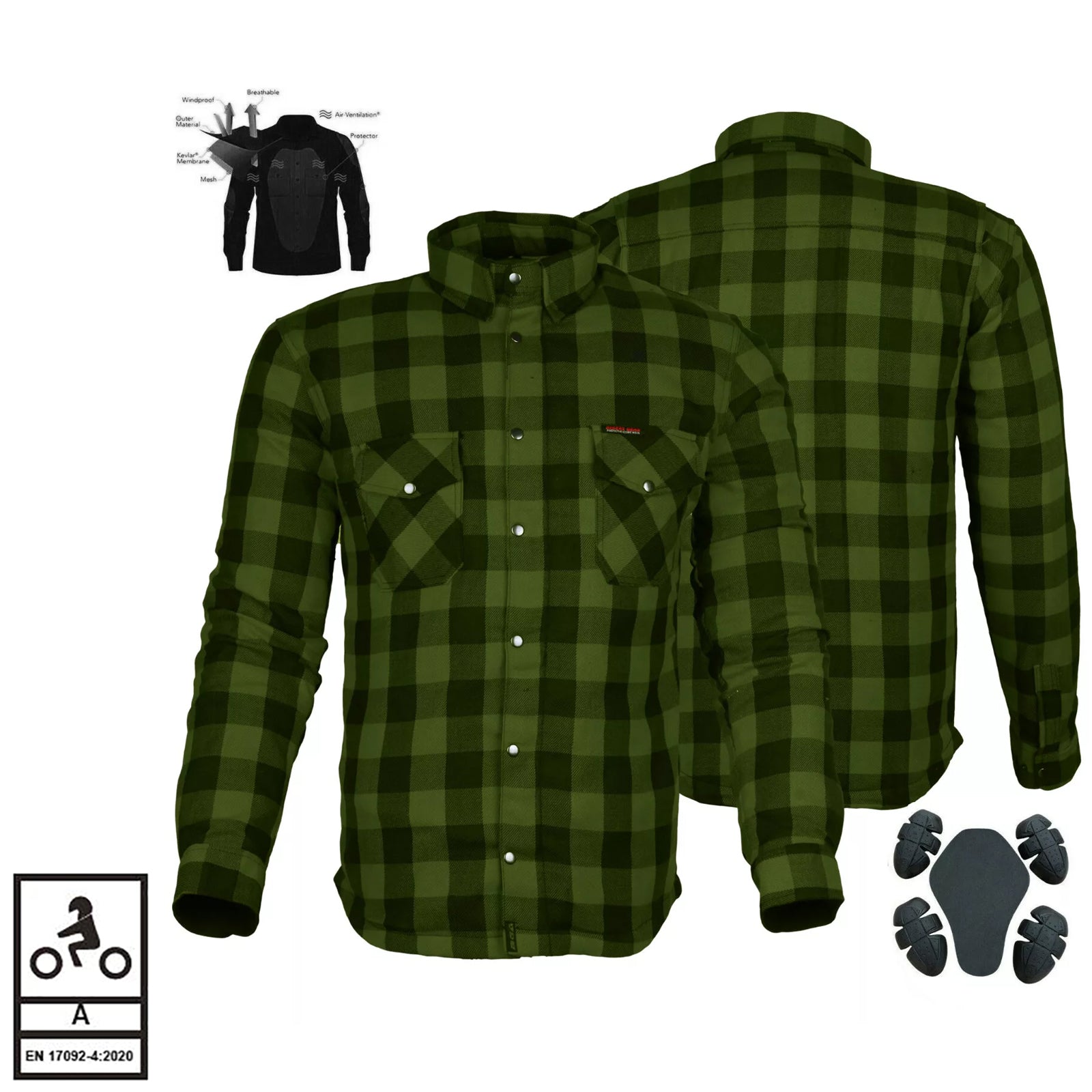 Bikers Gear Australia Exo Protective Lined with Kevlar Motorcycle Shirts