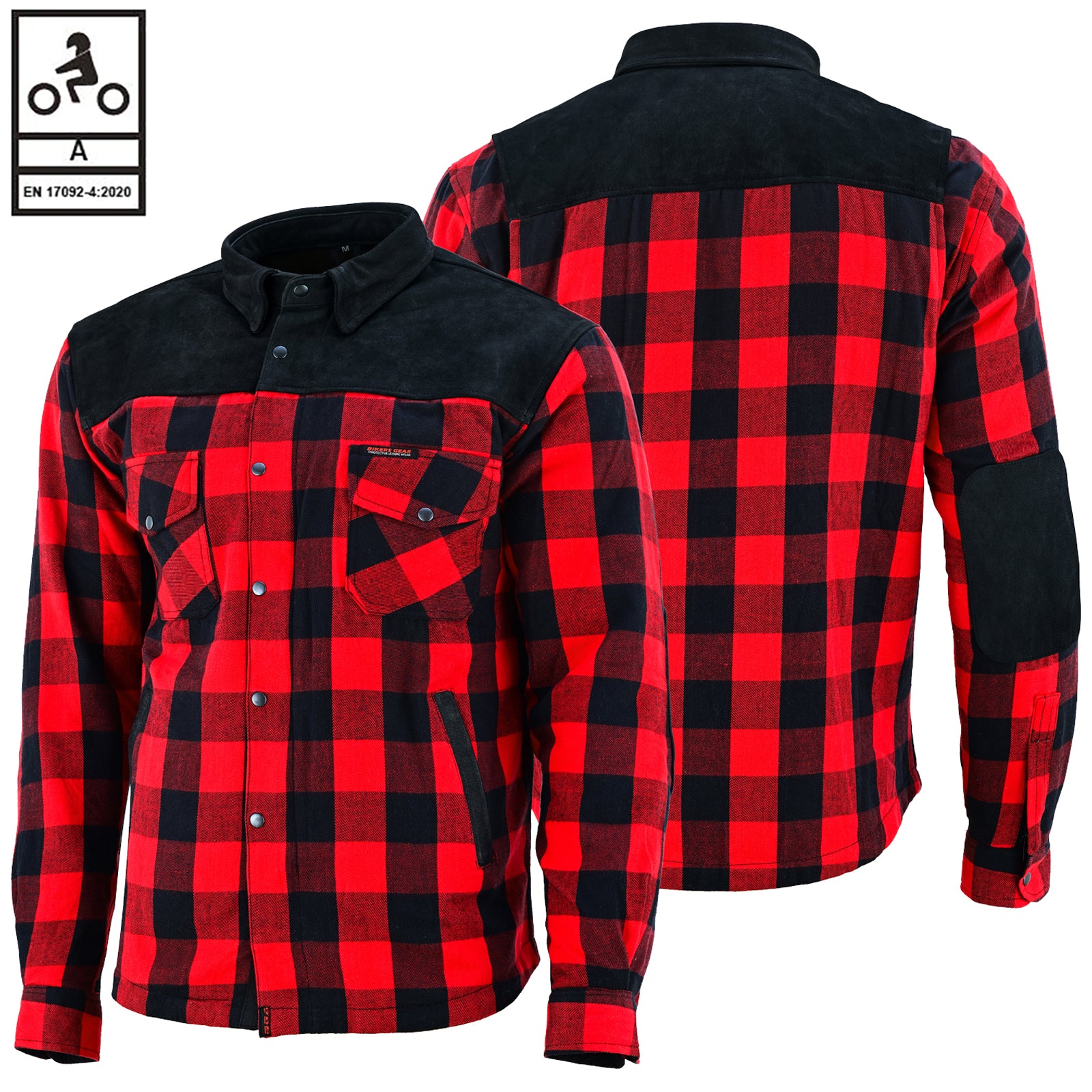 bikers gear australia erfahrungen Bikers Gear Australia CE Rifster Lined with Kevlar Flannel Motorcycle Shirt  Leather outside Pockets