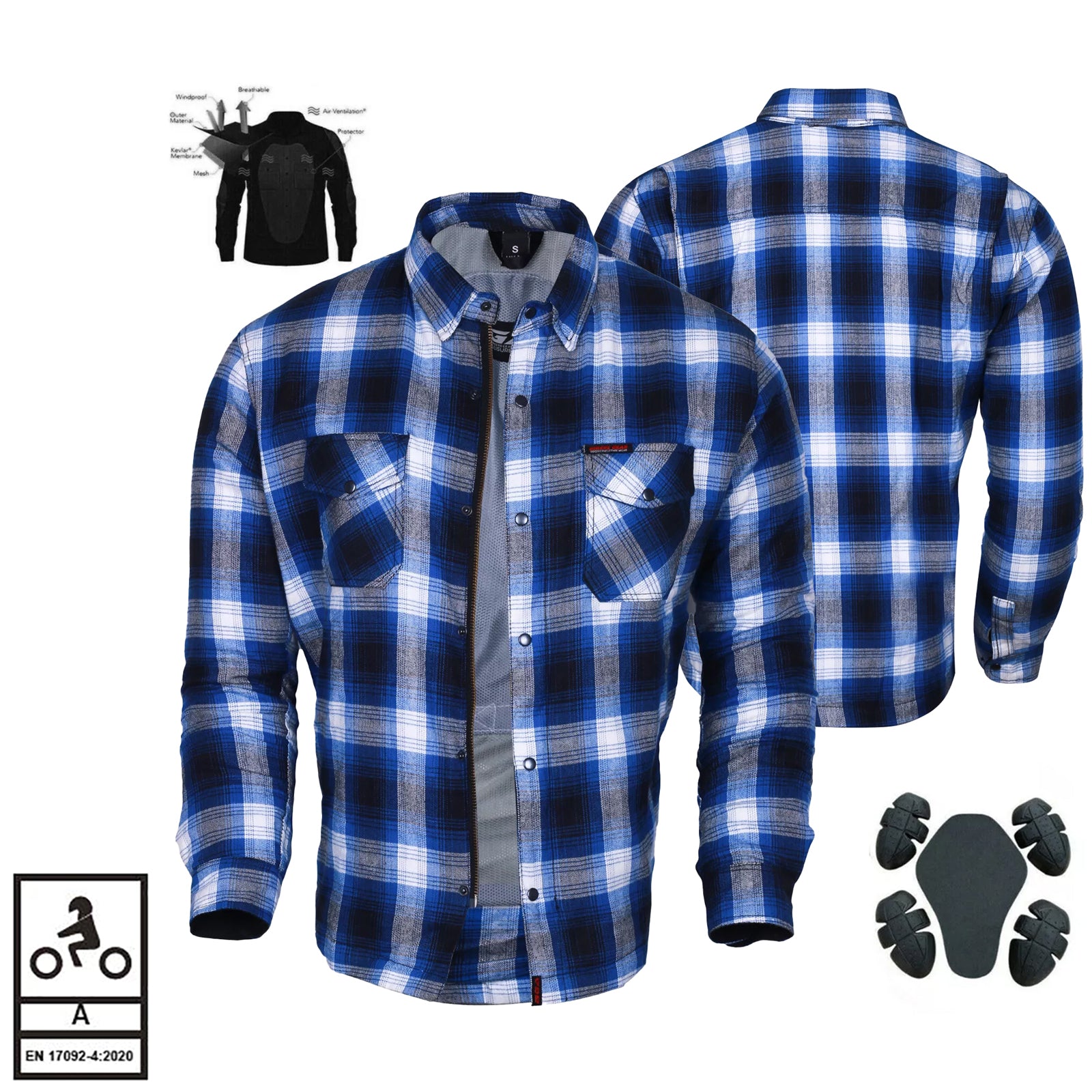 Bikers Gear Australia Timber HD Motorcycle Lined With Kevlar Shirt