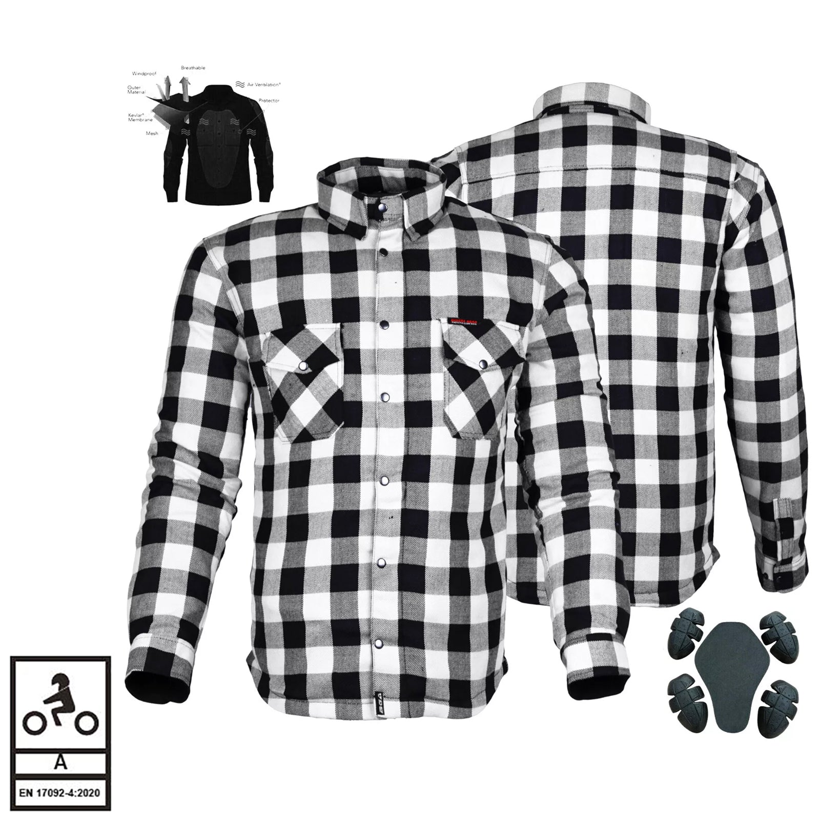 Bikers Gear Australia Exo Protective Lined with Kevlar Motorcycle Shirts