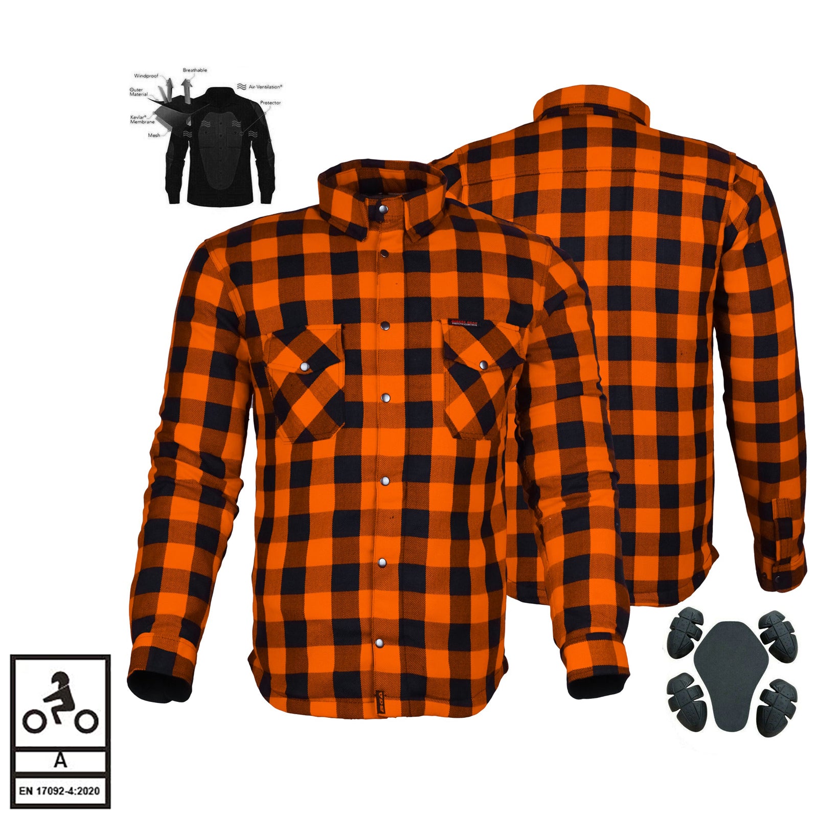 Bikers Gear Australia Exo Protective Lined with Kevlar Motorcycle Shirts