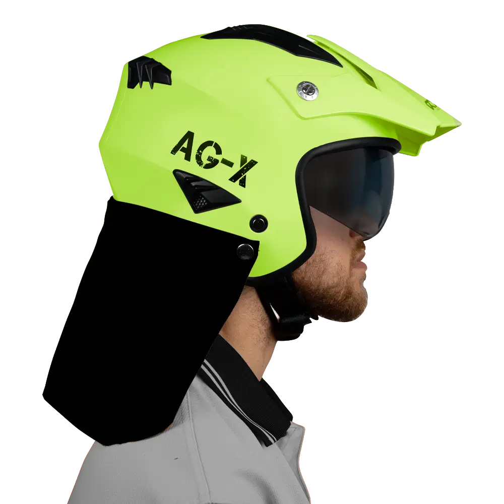 RXT AG-X Motorcycle Melmet Solid Gloss Fluro Yellow