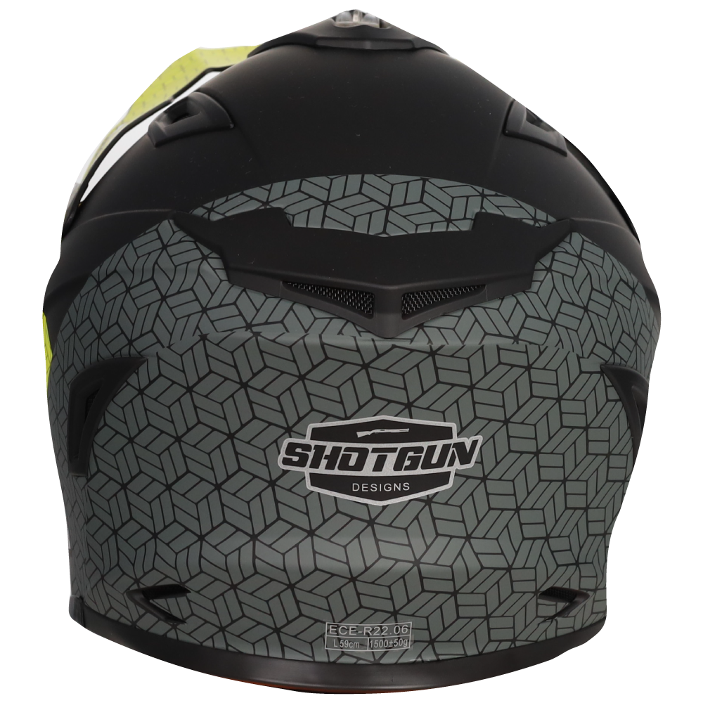 Sg1 Ultra+ Prism Motorcycle Helmet Matt Black / Grey / Yellow