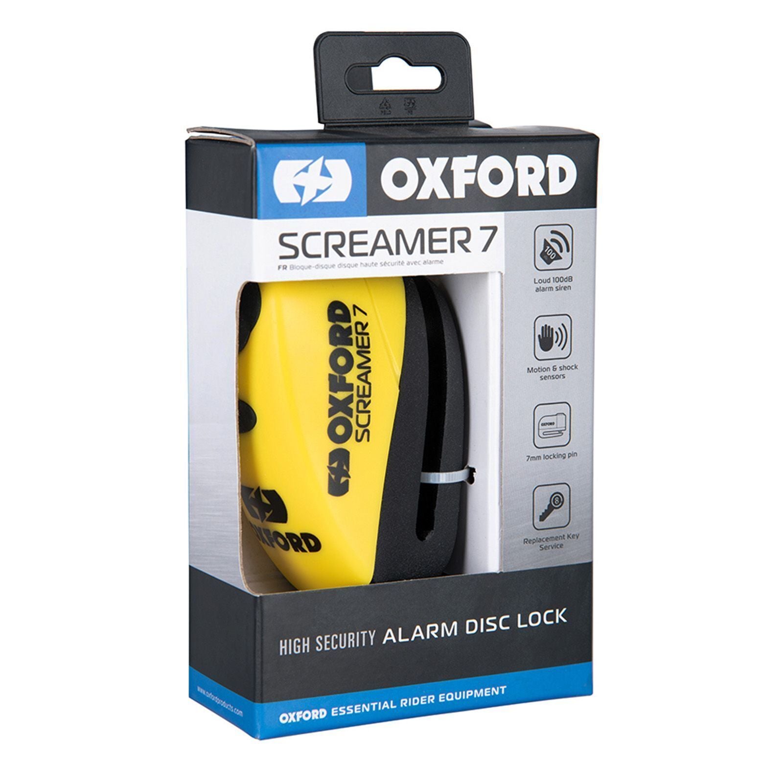 Oxford Screamer 100db Alarm Disc Lock Yellow/Black