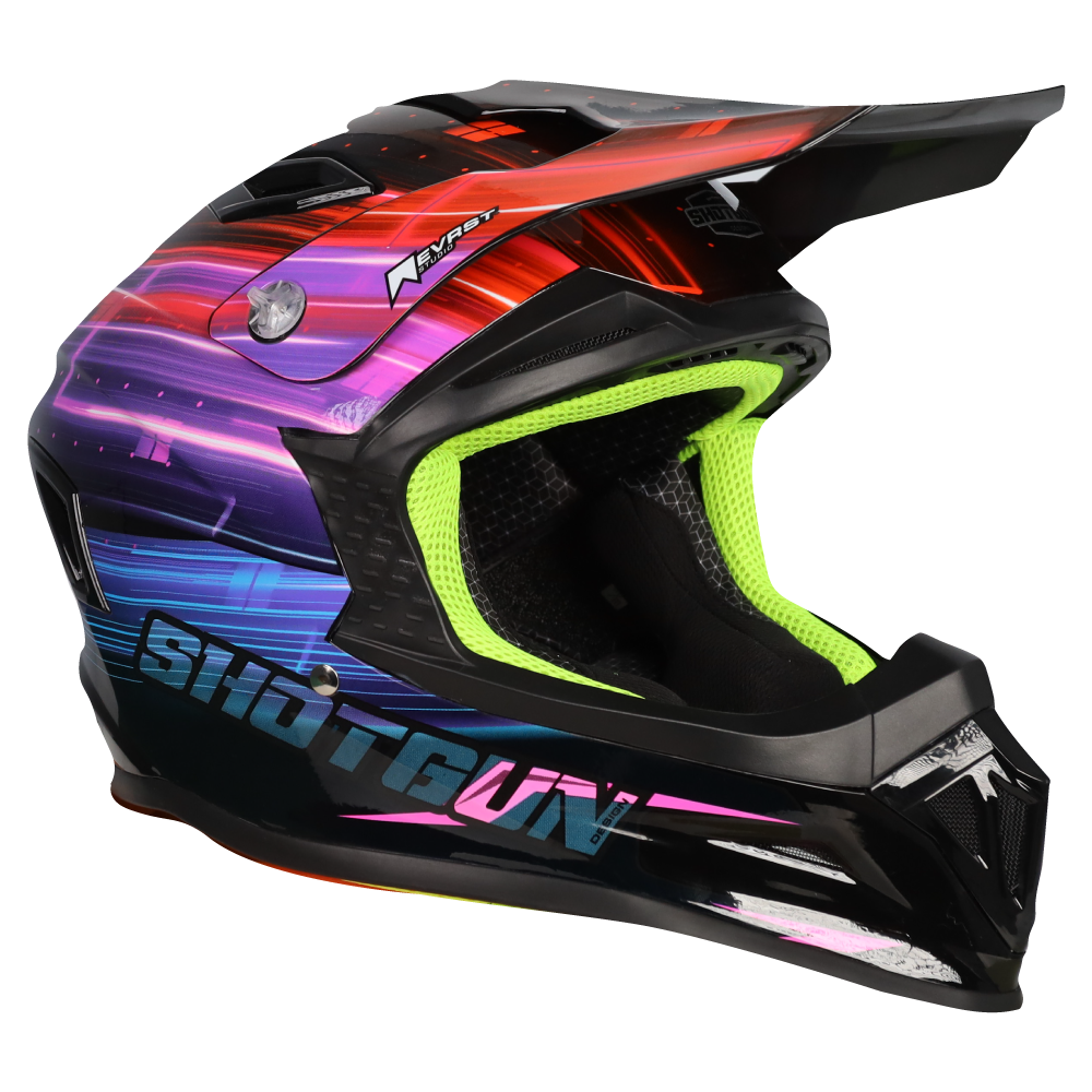 RXT Off Road Motorcycle Helmet SG1 Ultra+ Blur Black/Pink