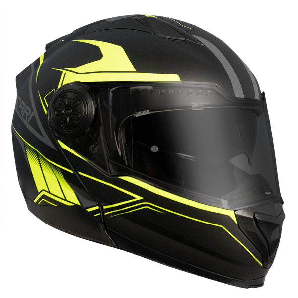 RXT 909 New Modular Flip Touring Motorcycle Helmet Black Fluro